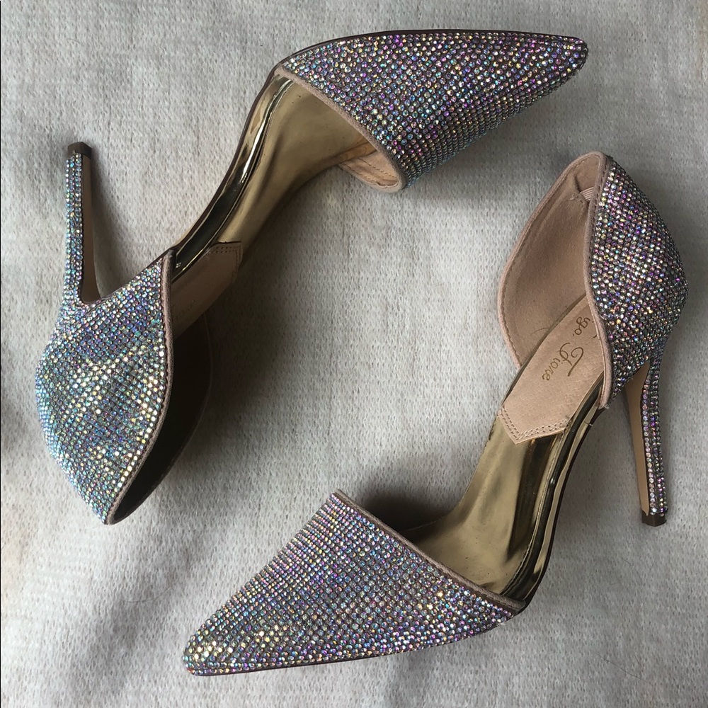 Rhinestone Pointed Toe Heels